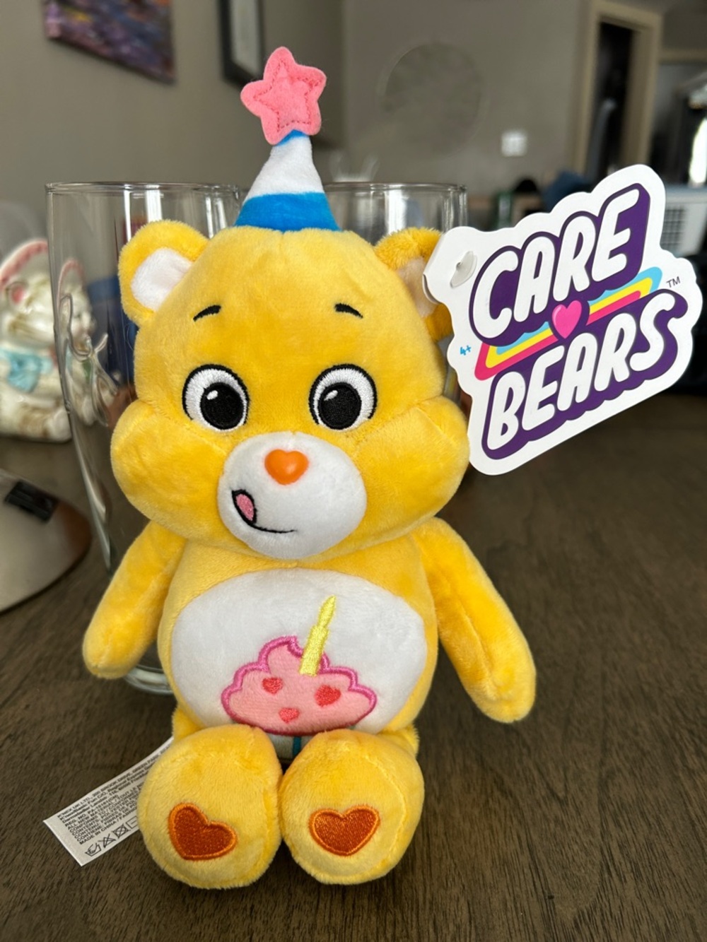Care Bears Yellow Birthday Party Bear Plush with Pink Star Hat